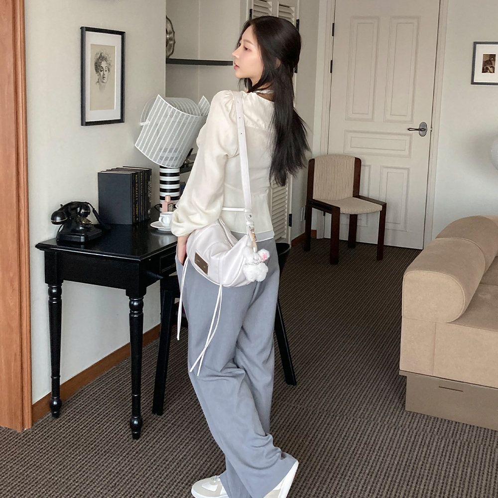 [무료배송][배색/일자핏]플레잉 밴딩 슬랙스 <br> 긴바지 데일리 봄 하객룩 일자와이드 허리밴딩 페미닌