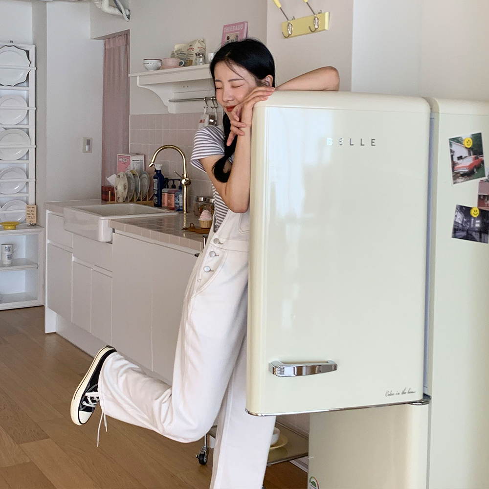 [무료배송][1컬러/실물깡패]두두 코튼 오버롤팬츠 <br> 긴바지 멜빵 롤업 포켓 스티치 코지 와이드핏