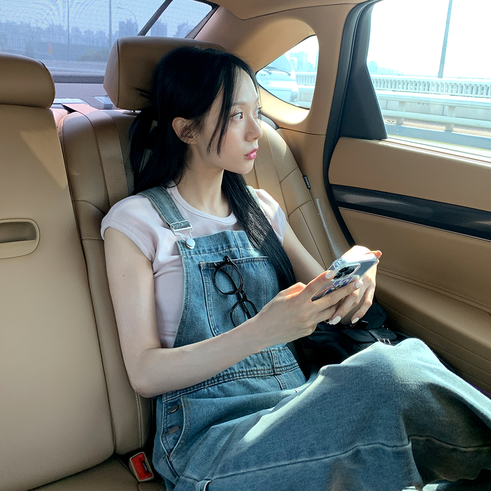 [무료배송][코디완성ო]쿠기 데님 멜빵 바지 <br> 셋업 데님 청바지 데일리 워싱 러블리