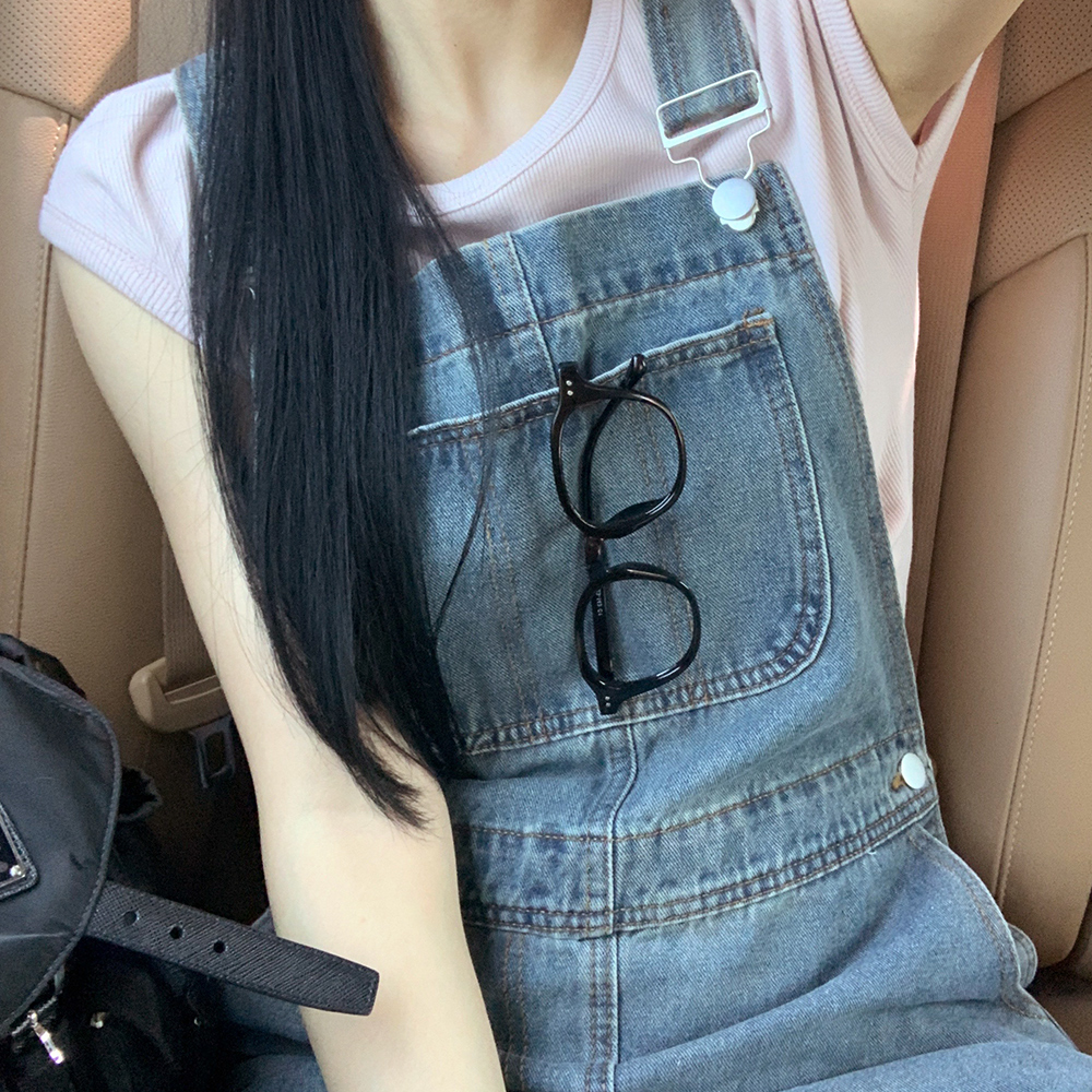 [무료배송][코디완성ო]쿠기 데님 멜빵 바지 <br> 셋업 데님 청바지 데일리 워싱 러블리