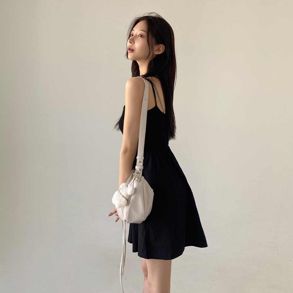 [무료배송][!!상의전체밴딩!!]쫀드기 나시 미니원피스<br>미니 원피스 골지 슬리브리스 베이직 A라인 러블리