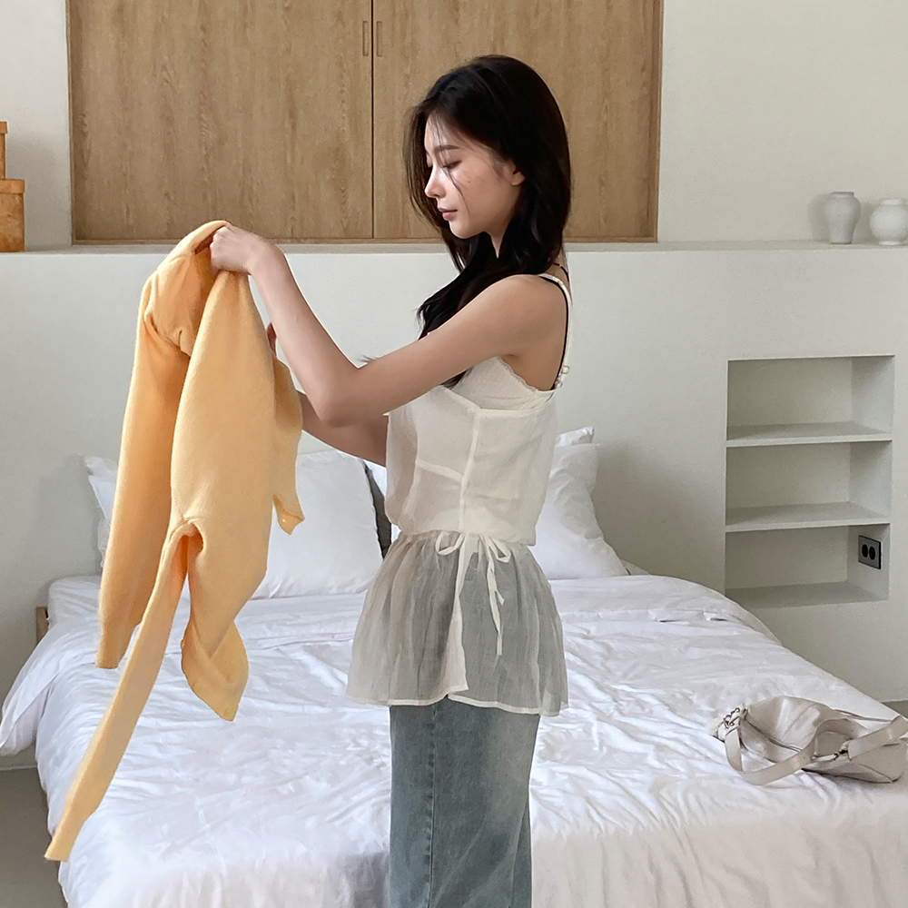 [무료배송][투웨이🤍]해피닝 레이어드 원피스 <br> 미니원피스 시스루 뷔스티에 슬립원피스 허리잘록