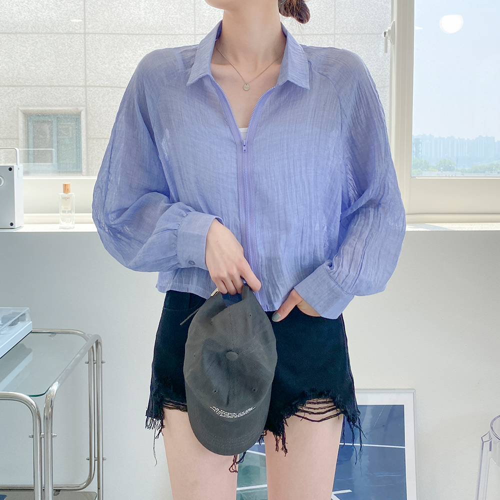 [무료배송]당일발송/블랙제외[햇빛차단/간절기]한여름에도 시스루 집업 <br> 점퍼 린넨 남방 집업 시스루 크롭