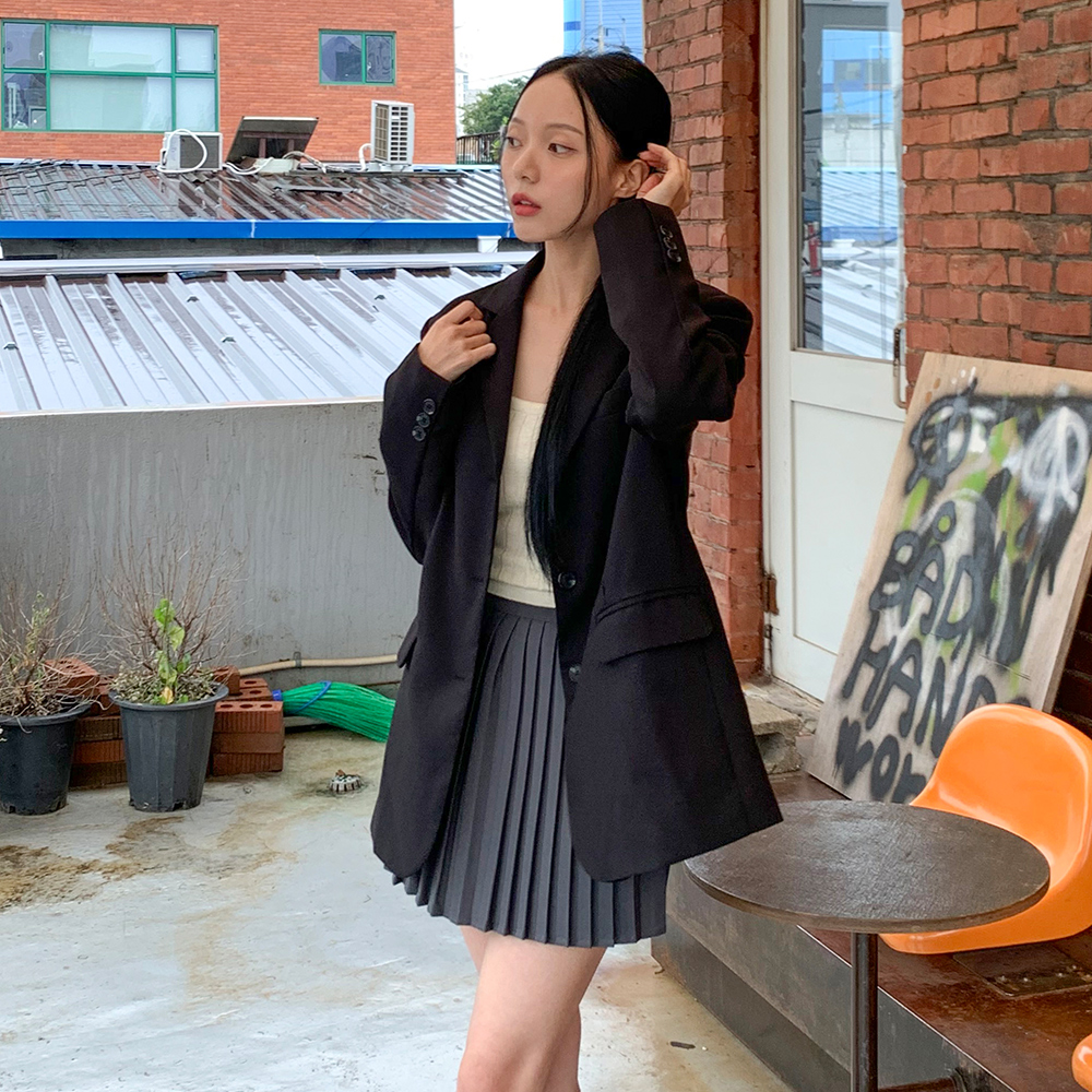 [무료배송][오버핏/데일리]앤드 베이직 자켓<br> 자켓 루즈핏 버튼 포켓 무지자켓 기본템 가을