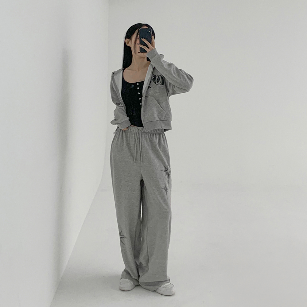 [무료배송][셋업가능]그린티 후드 집업<br> 집업 후드집업 레터링 후디 빈티지 프린팅 Y2K 세트 공항룩