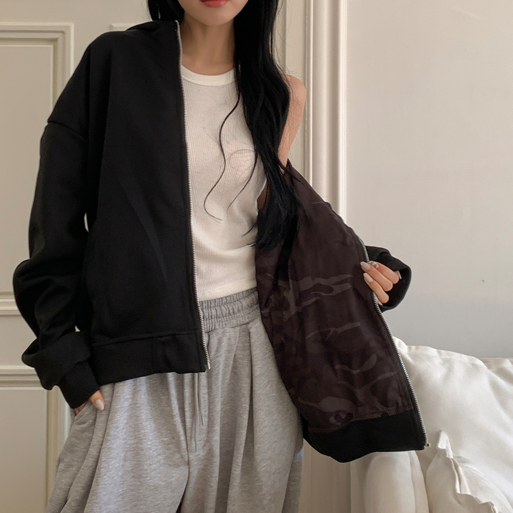 [무료배송][양면착용]웨인 밀리터리 후드집업 <br> 집업 리버시블 스트릿 빅사이즈 체형커버 유니크힙 데일리