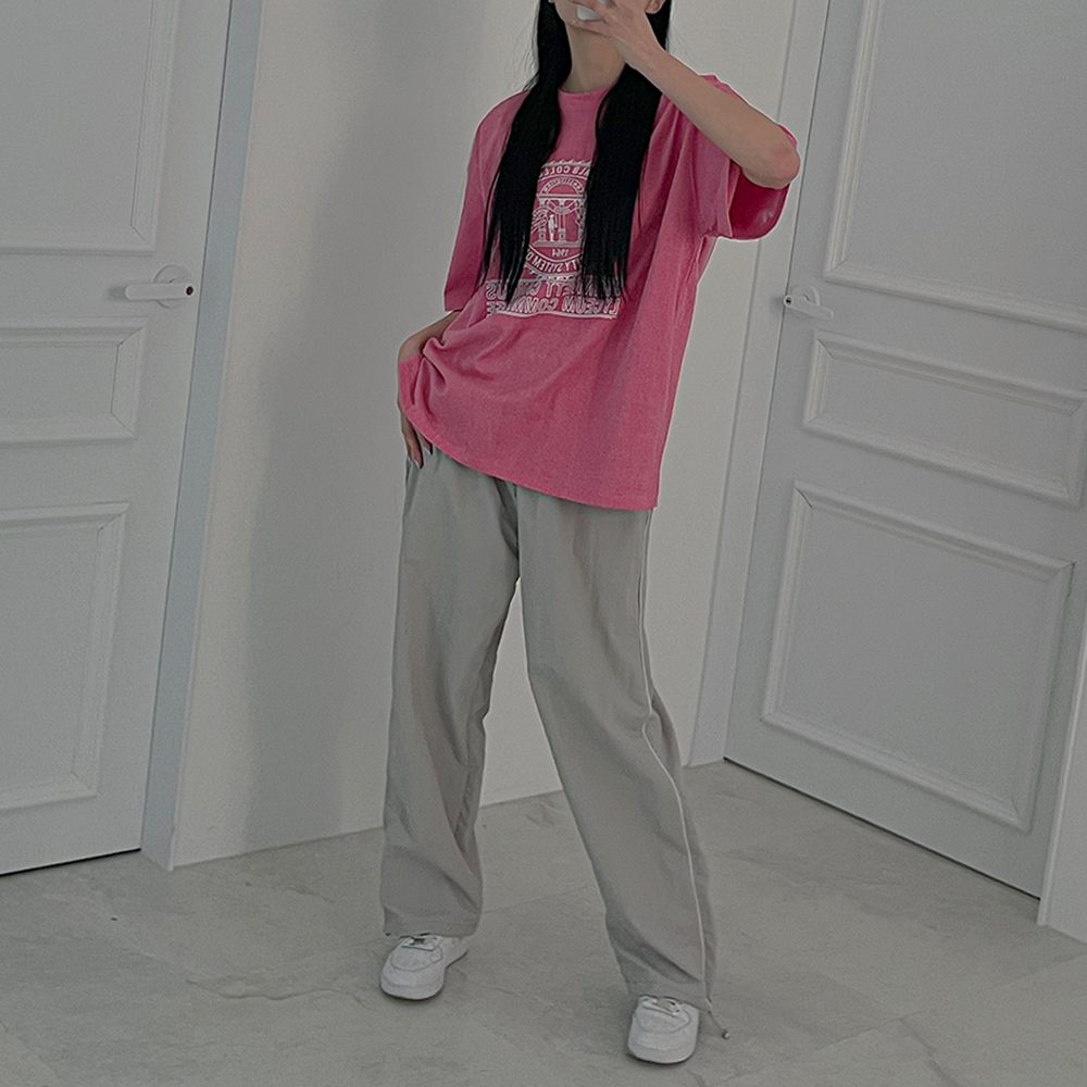 [무료배송][색감대박]쟈넷 피그먼트 반팔티 <br> 반팔티 디자인 핑크 여름 프린팅 오버핏