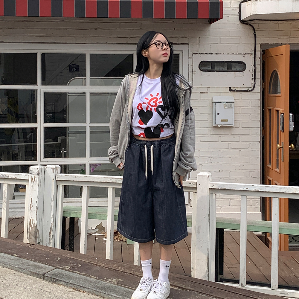 [무료배송][빅사이즈]썬즈 나염 오버핏 반팔티 <br> 내수제작! 남녀공용 러브 반팔티셔츠 커플룩 군살커버