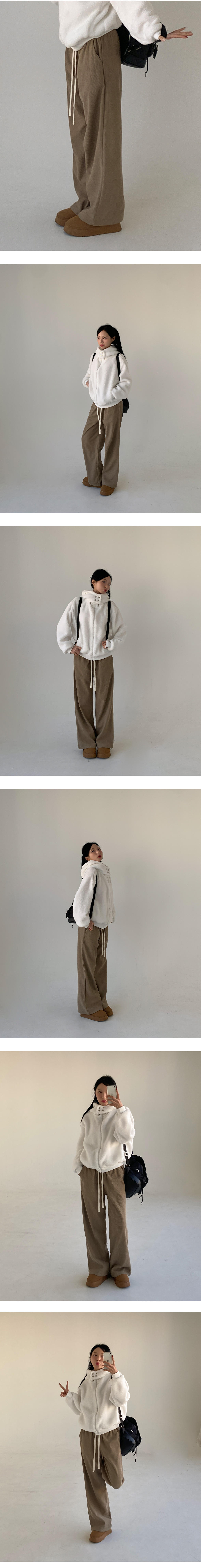[무료배송][융기모]지서 기모 와이드팬츠 - 긴바지 겨울바지 골덴 코듀로이 허리밴딩 캐주얼 꾸안꾸 상세 이미지 3